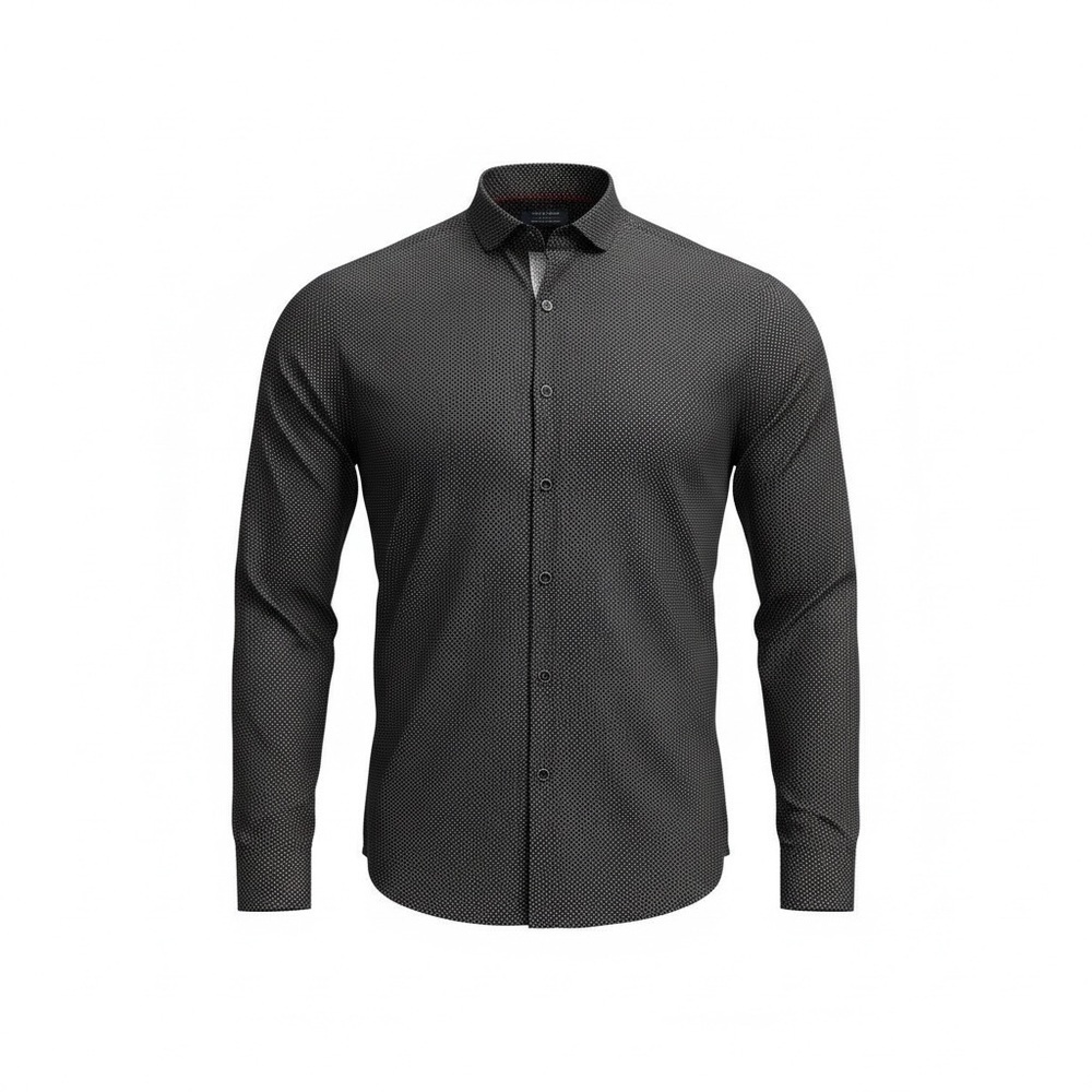 Alex Vando Premium Button-Down Shirt – Men’s 2XL – Black & White Patterned